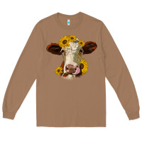 Toasted Coconut hereford cattle sunflowers heifer Long Sleeve Tee - Jasminsmagicworld