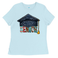 Baby Blue senior 2023 graduation hat bbs Ladies Tee - BundleAndBundleShop