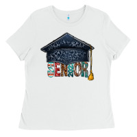 White senior 2023 graduation hat bbs Ladies Tee - BundleAndBundleShop