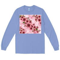 Colony Blue hibiscus flowers with glitter Long Sleeve Tee - TumblerDesignByShophia