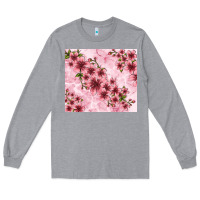 Heather Grey hibiscus flowers with glitter Long Sleeve Tee - TumblerDesignByShophia