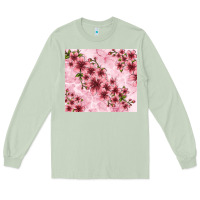 Matcha hibiscus flowers with glitter Long Sleeve Tee - TumblerDesignByShophia