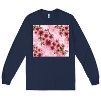 Navy hibiscus flowers with glitter Long Sleeve Tee - TumblerDesignByShophia