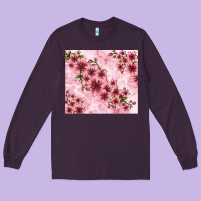 Hibiscus Flowers With Glitter Long Sleeve Tee Designed By Tumblerdesignbyshophia