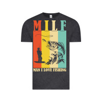 Vintage Black fishing t  shirt milf man i love fishing t  shirt Vintage Tee - baoMotion