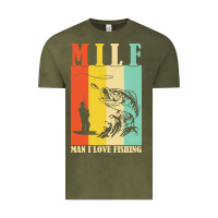 Vintage Olive fishing t  shirt milf man i love fishing t  shirt Vintage Tee - baoMotion