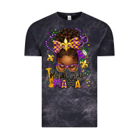 Cloud Black mardi gras mama afro messy bun Vintage Tee - texasbilliewilder