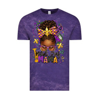 Cloud Purple mardi gras mama afro messy bun Vintage Tee - texasbilliewilder