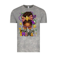 Cloud Rock mardi gras mama afro messy bun Vintage Tee - texasbilliewilder