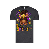 Vintage Black mardi gras mama afro messy bun Vintage Tee - texasbilliewilder