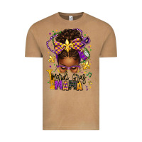 Mardi Gras Mama Afro Messy Bun Vintage Tee | Teevron