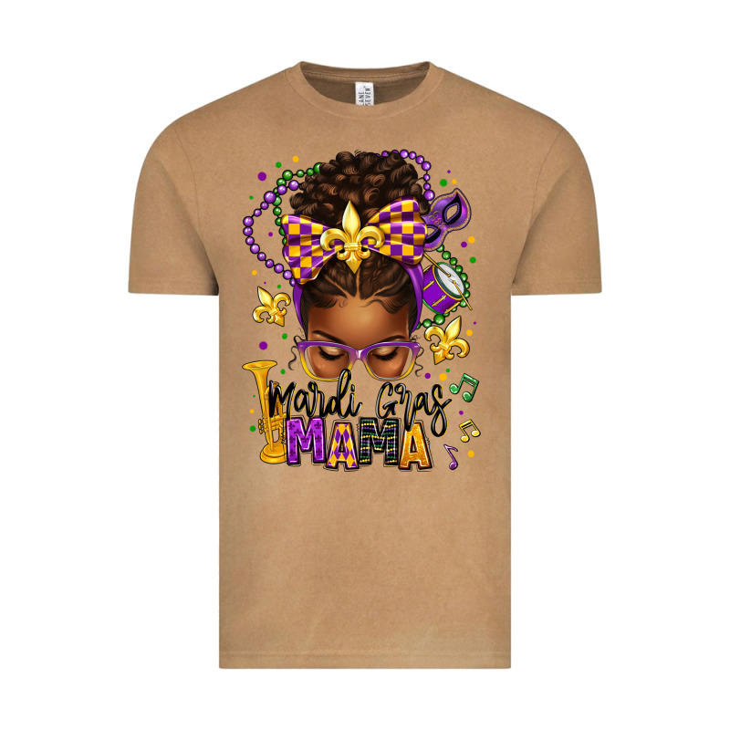 Mardi Gras Mama Afro Messy Bun Vintage Tee by texasbilliewilder | Teevron
