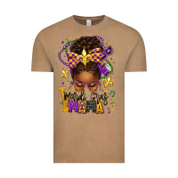 Vintage Coffee mardi gras mama afro messy bun Vintage Tee - texasbilliewilder