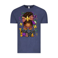 Vintage Denim mardi gras mama afro messy bun Vintage Tee - texasbilliewilder