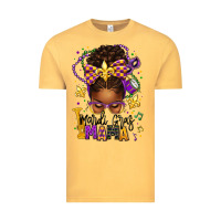 Vintage Mustard mardi gras mama afro messy bun Vintage Tee - texasbilliewilder