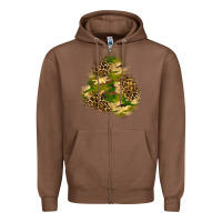 Chestnut camouflage and leopard patch  3 Zipper Hoodie - BundleAndBundleShop