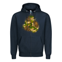 Navy camouflage and leopard patch  3 Zipper Hoodie - BundleAndBundleShop