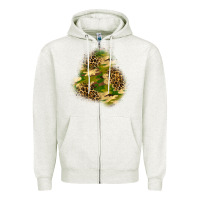 Oatmeal Heather camouflage and leopard patch  3 Zipper Hoodie - BundleAndBundleShop