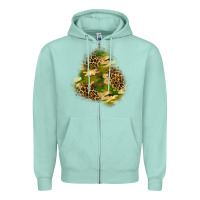 Seafoam camouflage and leopard patch  3 Zipper Hoodie - BundleAndBundleShop