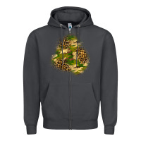 Smoke camouflage and leopard patch  3 Zipper Hoodie - BundleAndBundleShop