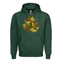 Sports Green camouflage and leopard patch  3 Zipper Hoodie - BundleAndBundleShop