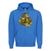True Royal camouflage and leopard patch  3 Zipper Hoodie - BundleAndBundleShop