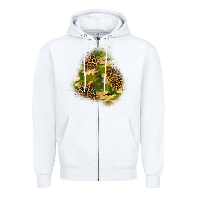Camouflage And Leopard Patch  3 Zipper Hoodie by BundleAndBundleShop | Teevron