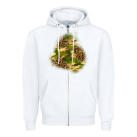White camouflage and leopard patch  3 Zipper Hoodie - BundleAndBundleShop