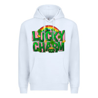 White St Patricks Lucky Charm Premium Hoodie - FaDigitalArtStudio