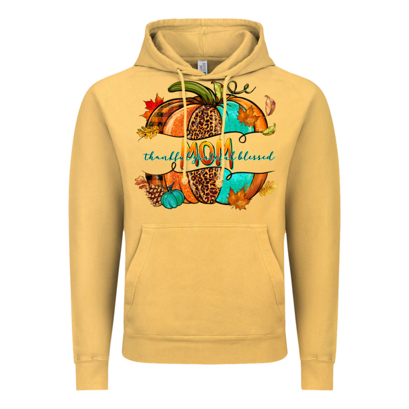 Thankful Grateful Blessed Mom Pumpkin Vintage Hoodie by NancyCooperArtShop | Teevron