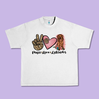 Peace Love Labrador Urban Heavy Tee Designed By Jahusdesignshop