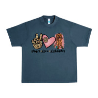 Midnight Navy peace love labrador Urban Heavy Tee - JahusDesignShop