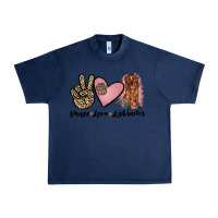 Navy peace love labrador Urban Heavy Tee - JahusDesignShop