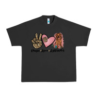 Pigment Black peace love labrador Urban Heavy Tee - JahusDesignShop