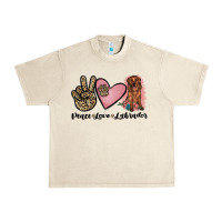 Sandshell peace love labrador Urban Heavy Tee - JahusDesignShop
