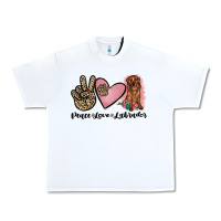 White peace love labrador Urban Heavy Tee - JahusDesignShop