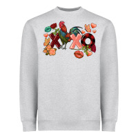 Heather Grey Rooster Valentine's Day xoxo Heavyweight Sweatshirt - FaDigitalArtStudio