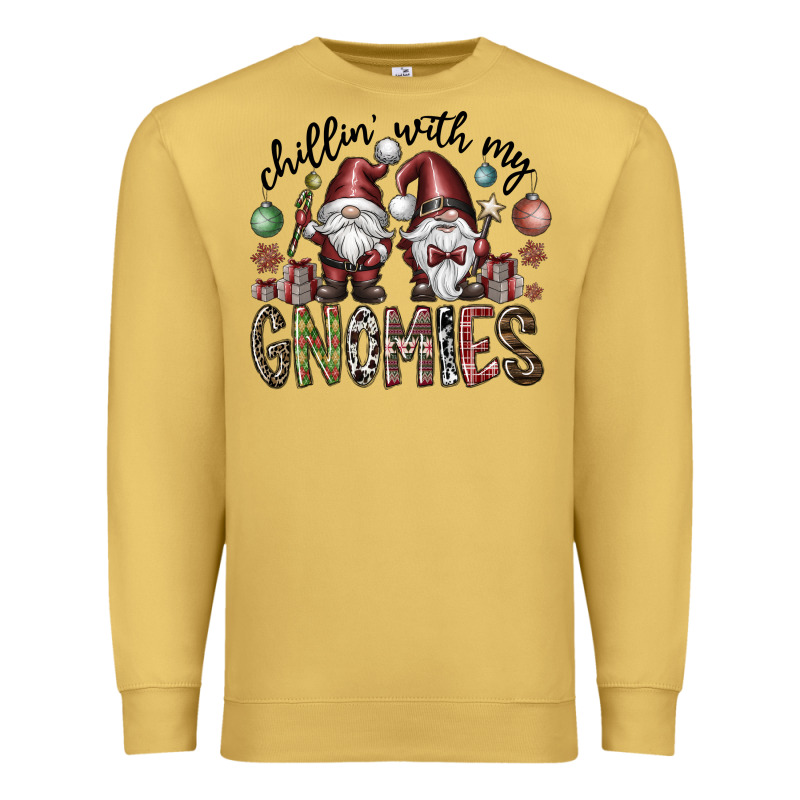 Chillin With My Gnomies Premium Sweatshirt by CowhideDigitalArt | Teevron