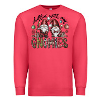 Cardinal Chillin With My Gnomies Premium Sweatshirt - CowhideDigitalArt
