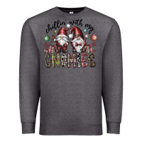 Charcoal Heather Chillin With My Gnomies Premium Sweatshirt - CowhideDigitalArt