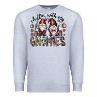 Heather Grey Chillin With My Gnomies Premium Sweatshirt - CowhideDigitalArt
