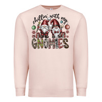 Pale Pink Chillin With My Gnomies Premium Sweatshirt - CowhideDigitalArt