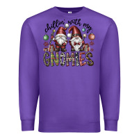Purple Chillin With My Gnomies Premium Sweatshirt - CowhideDigitalArt