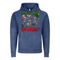 Vintage Denim Jingle bell rockin' Vintage Hoodie - NancyCooperArtShop