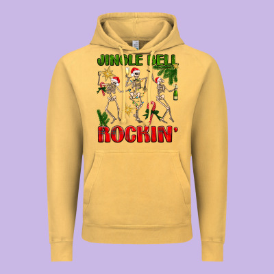 Jingle Bell Rockin' Vintage Hoodie Designed By Nancycooperartshop