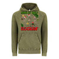 Vintage Olive Jingle bell rockin' Vintage Hoodie - NancyCooperArtShop