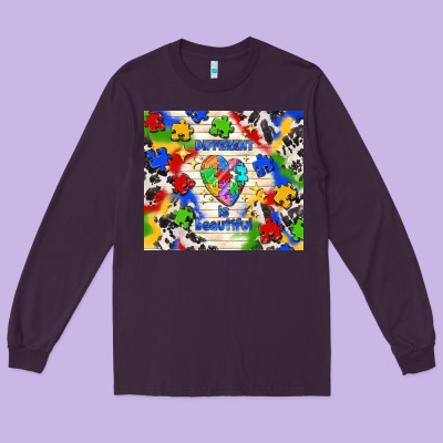 Different Is Beautiful Long Sleeve Tee Designed By Tumblerdesignbyshophia