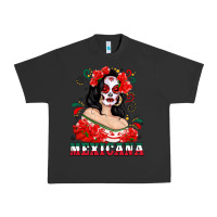 Pigment Black Mexicana with Skull Girl Urban Heavy Tee - texasbilliewilder