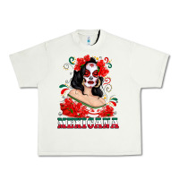 Pistachio Mexicana with Skull Girl Urban Heavy Tee - texasbilliewilder