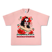 Salmon Mexicana with Skull Girl Urban Heavy Tee - texasbilliewilder
